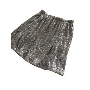 Vineyard Vines Girls‎ Silver Sequin Mini Flare Skirt Party Events Size Large